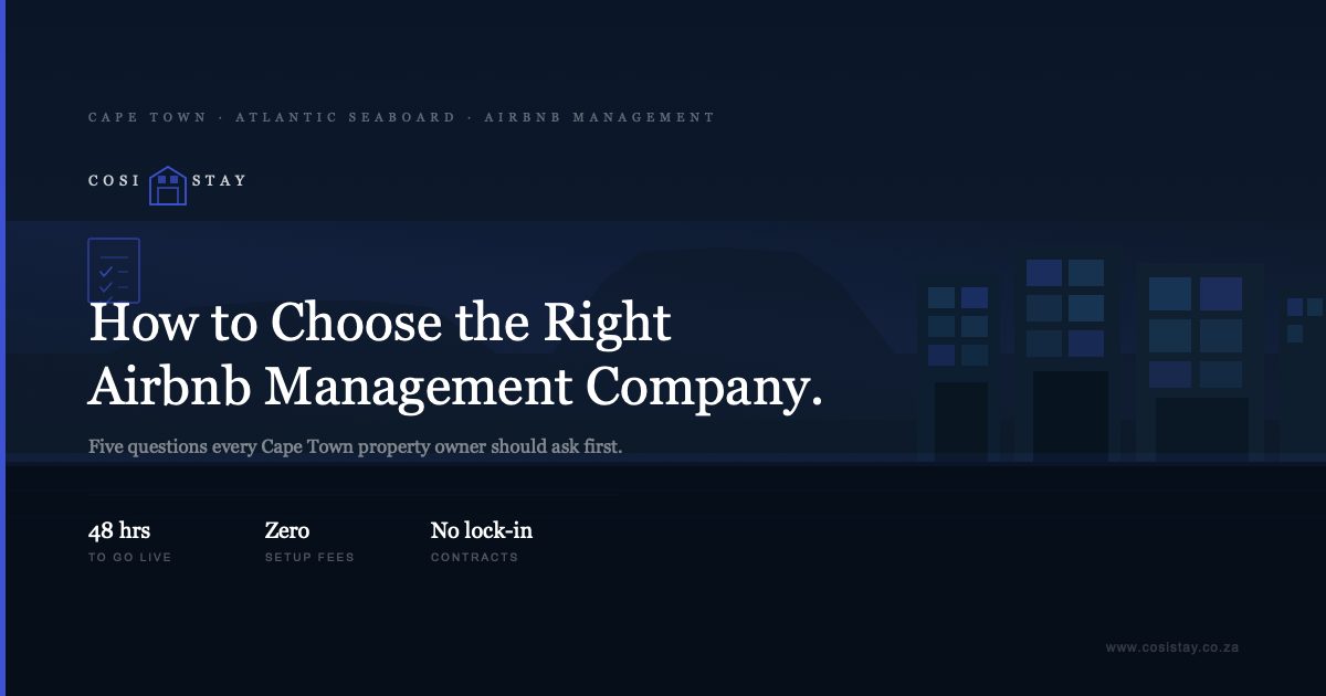 How to choose an Airbnb management company Cape Town