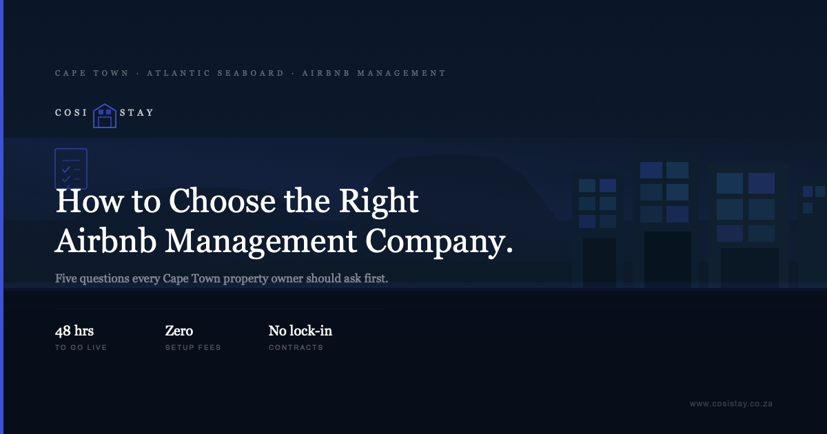How to choose an Airbnb management company Cape Town