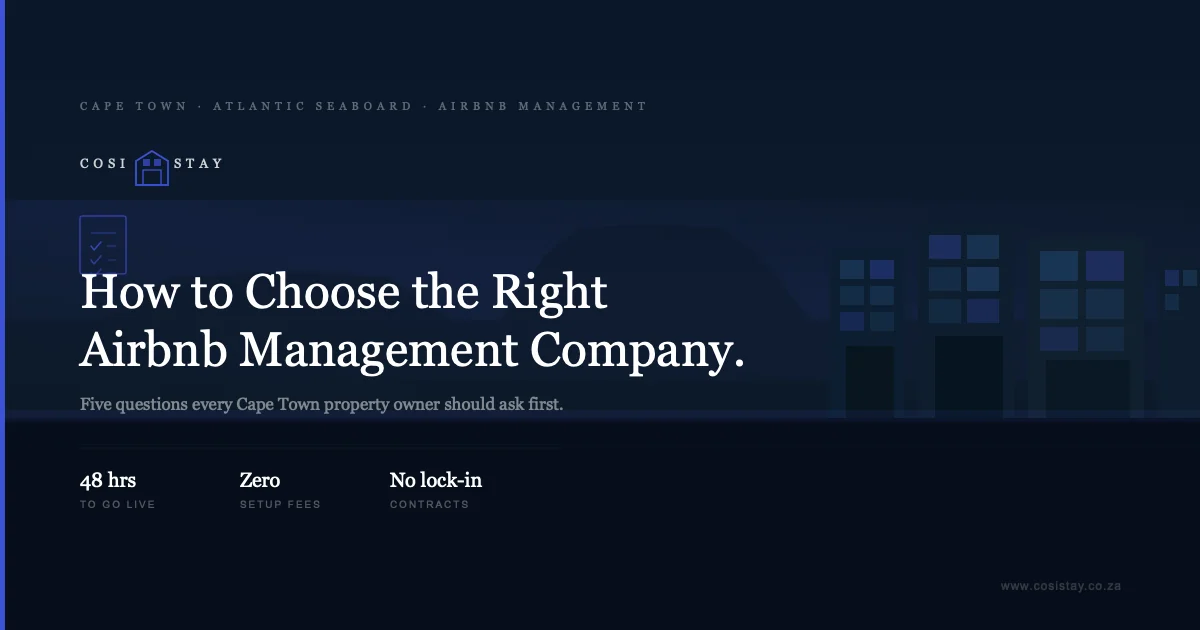 How to choose an Airbnb management company Cape Town